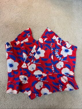 Red Floral Print Shorts Set